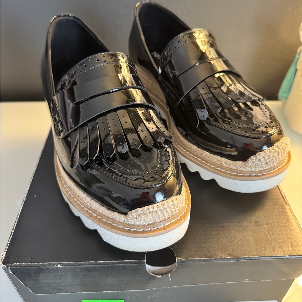 Torrid Patent Espadrille Loafer Black Size 8
